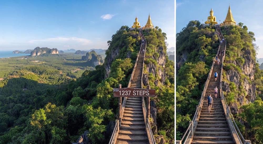 Tiger Cave Temple — the 1,237-step staircase to the golden Buddha summit Tiger Cave Temple — the 1,237-step staircase to the golden Buddha summit