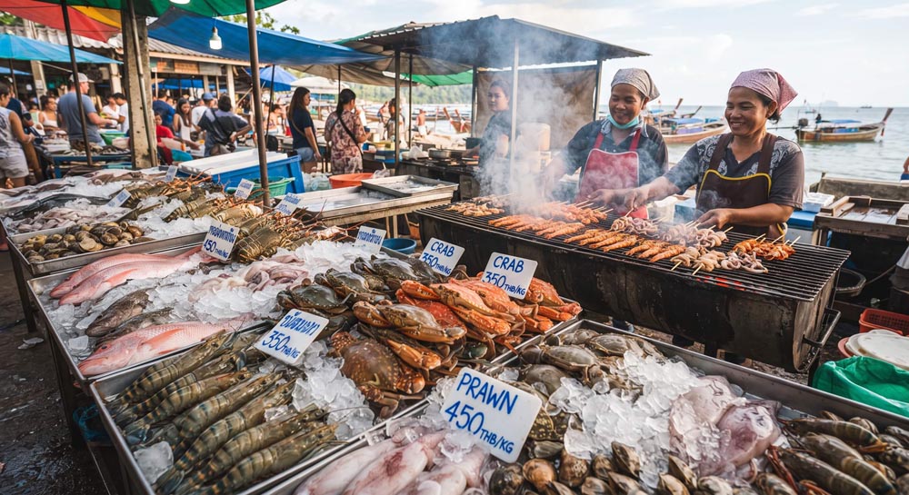 Krabi's seafood night market — fresh catch grilled to order Krabi's seafood night market — fresh catch grilled to order
